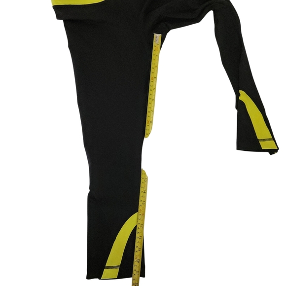 LULULEMON Run: Inspire Crop II black and yellow size 4 - Picture 2 of 14